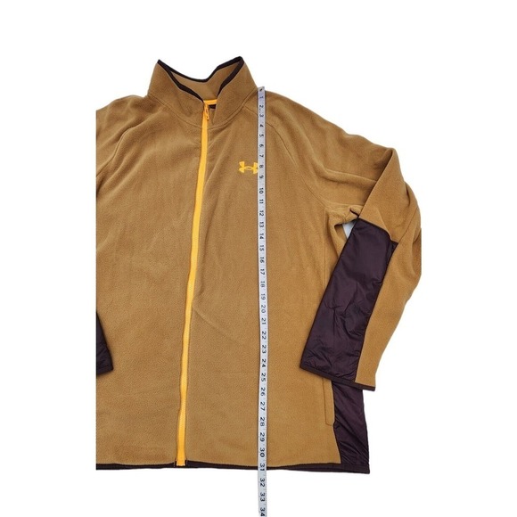 Under Armour Polartec Micro Fleece Full Zip Brown Jacket 1365682 Men's 2XL - Picture 5 of 9